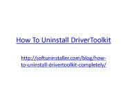 How to Uninstall DriverToolkit