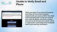 Unable to Verify Email and Phone Number on Facebook