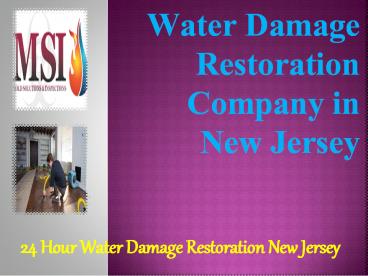 Water Damage Restoration Company in New Jersey