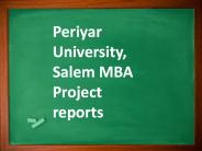 Periyar University, Salem MBA Project reports