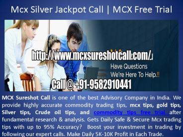 MCX Gold Jackpot Call | Gold Tips Free Trial