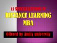11 specializations in distance learning MBA offered by Amity University PowerPoint PPT Presentation