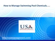 How to Manage Swimming Pool Chemicals
