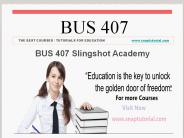BUS 407 Slingshot Academy/snaptutorial.com