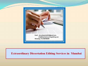Extraordinary Dissertation Editing Services in Mumbai