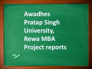 Awadhes Pratap Singh University, Rewa MBA Project reports