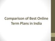 Comparison of Best Online Term Plans in India