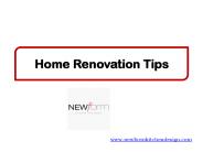 Home Renovation Tips