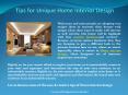 Tips for Unique Home Interior Design PowerPoint PPT Presentation