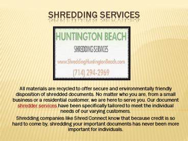 Document Destruction Services