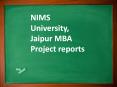 NIMS University, Jaipur MBA Project reports PowerPoint PPT Presentation