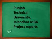 Punjab Technical University, Jalandhar MBA Project reports