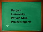 Punjabi University, Patiala MBA Project reports