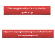 E-learning php script - Coursera Script - Lynda Script