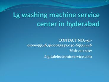 LG Washing Machine Service Center in Hyderabad