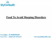 Food To Avoid Sleeping Disorders