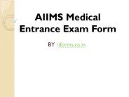 Download AIIMS Medical Entrance Exam Form Online