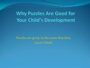 Why Puzzles Are Good for Your Child's Development