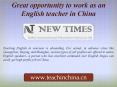 Great opportunity to work as an English teacher in China PowerPoint PPT Presentation