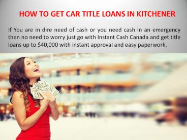 Get car title loans kitchener