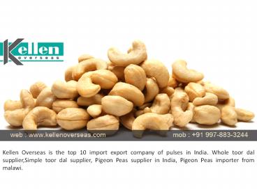 Cashew nuts Suppliers in India