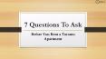 7 Questions to Ask - Before You Rent a Toronto Apartment PowerPoint PPT Presentation