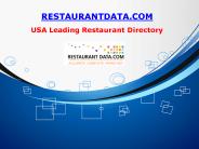 Restaurant List - Restaurant Data