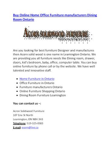 Buy Online Home Office Furniture manufacturers Dining Room Ontario