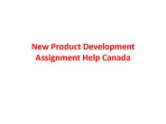 New Product Development Assignment Help Canada