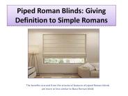 Piped Roman Blinds: Giving Definition to Simple Romans