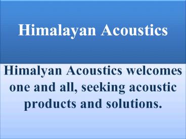 Auditorium Acoustics