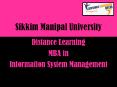 SMU Distance Learning MBA in Information system management PowerPoint PPT Presentation