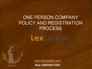 One Person Company Policy and Registration Process