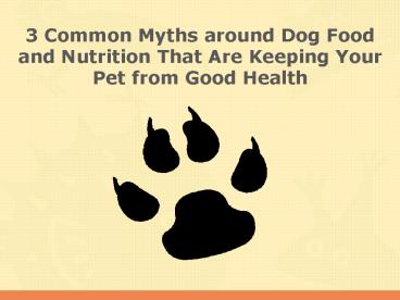 Dog Food - Dog Health Food
