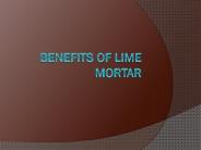 Benefits of lime mortar