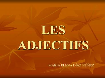 LES ADJECTIFS