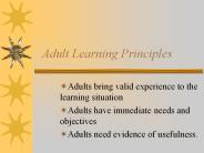 Adult Learning Principles