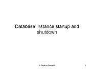 Database Instance startup and shutdown