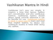 Vashikaran Mantra in Hindi