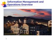 Information Management and Operations Overview