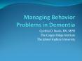 Managing%20Behavior%20Problems%20in%20Dementia PowerPoint PPT Presentation