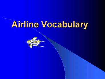 Airline Vocabulary