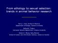 From ethology to sexual selection: trends in animal behavior research PowerPoint PPT Presentation