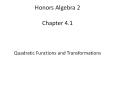 Honors Algebra 2  PowerPoint PPT Presentation