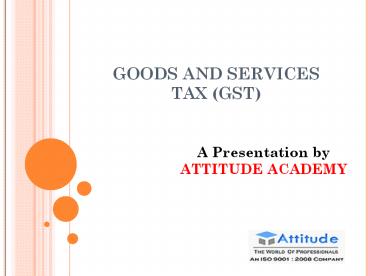 Goods and Services Tax(GST) Training institute In Delhi