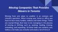 Moving Companies That Provides Movers in Toronto PowerPoint PPT Presentation
