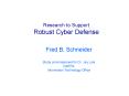 Research to Support Robust Cyber Defense PowerPoint PPT Presentation