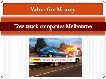 Tow truck companies Melbourne