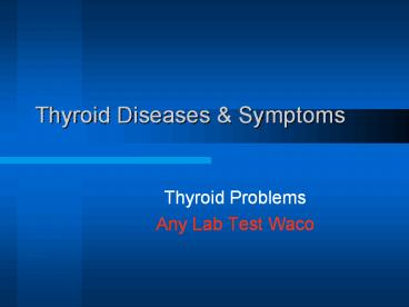 Thyroid Disease Symptoms