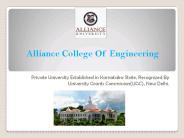 Alliance College of engineering Bangalore